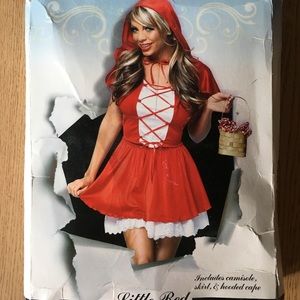 New Womens 3pc Sexy Little Red Riding Hood Halloween costume Small/Medium 4-10
